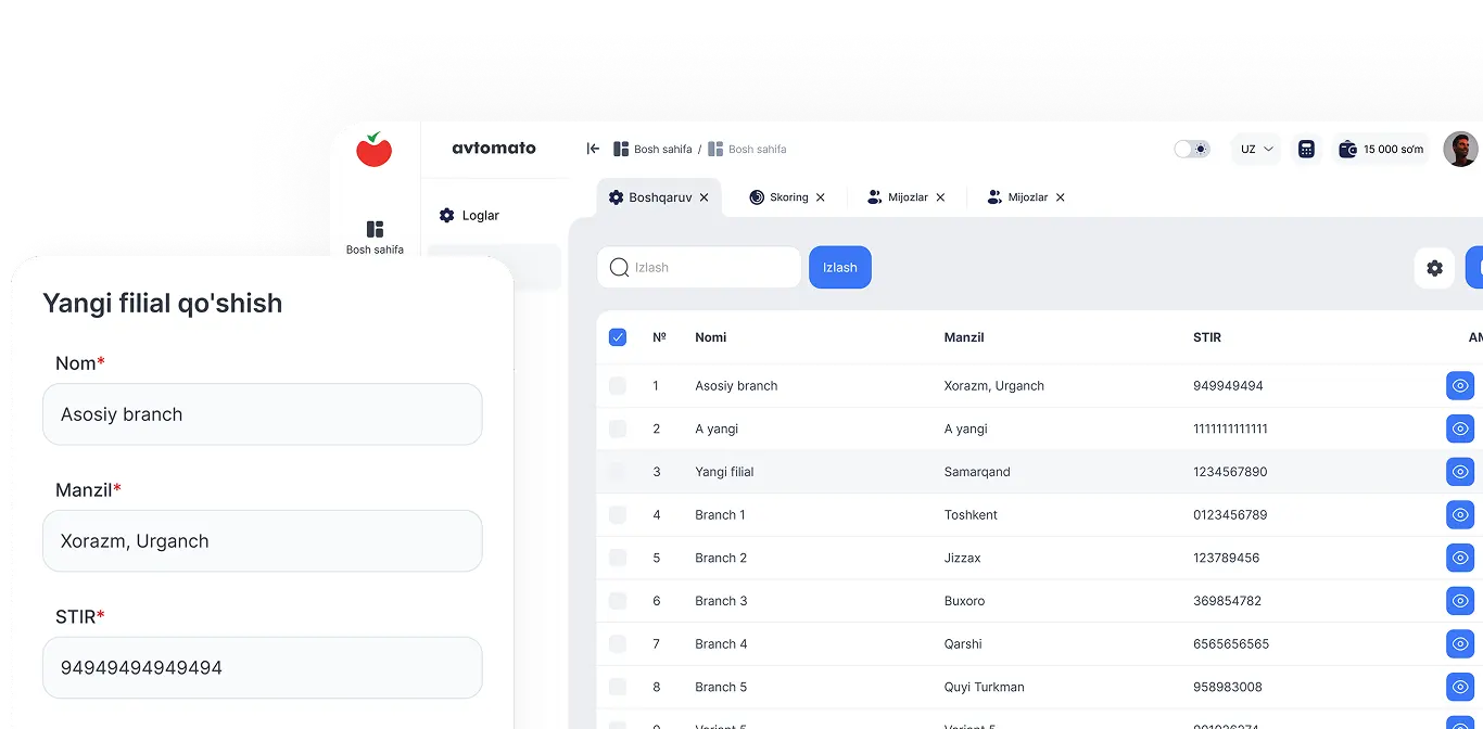 Qo`shimcha xizmatlar